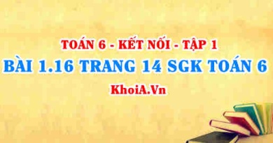 Bài 1.16 trang 14 SGK Toán 6 tập 1 Kết nối tri thức